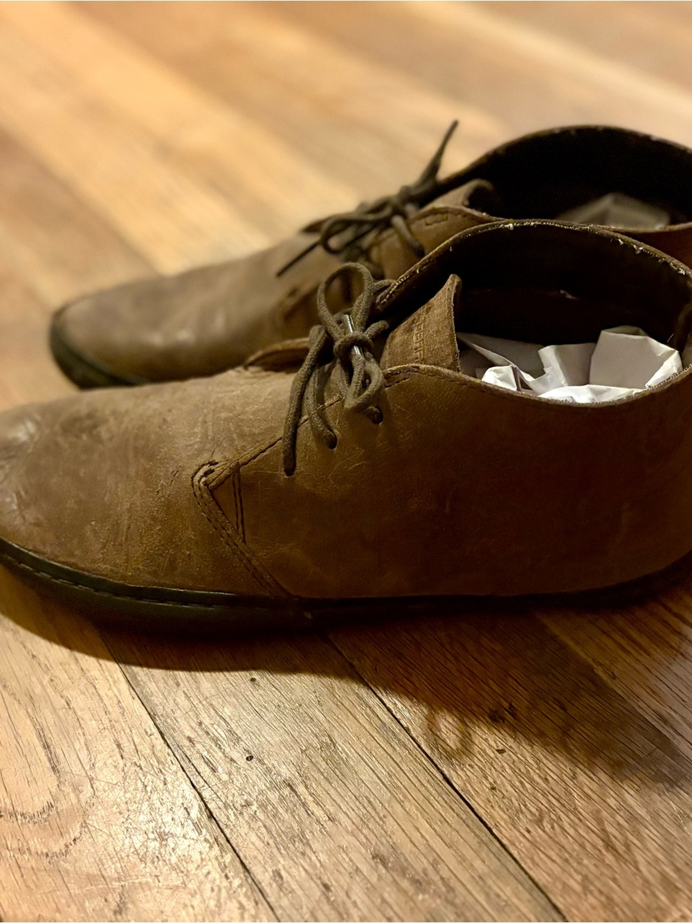 Vivobarefoot Gobi Leather Desert Boots Brown Lace-Up Casual Shoes | Size EU 38